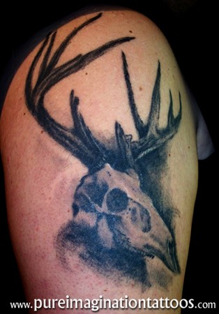Tattoos - Kandyman Joe - White tail deer skull